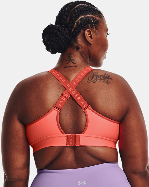 Women's UA Infinity Mid Covered Sports Bra in Orange image number 6